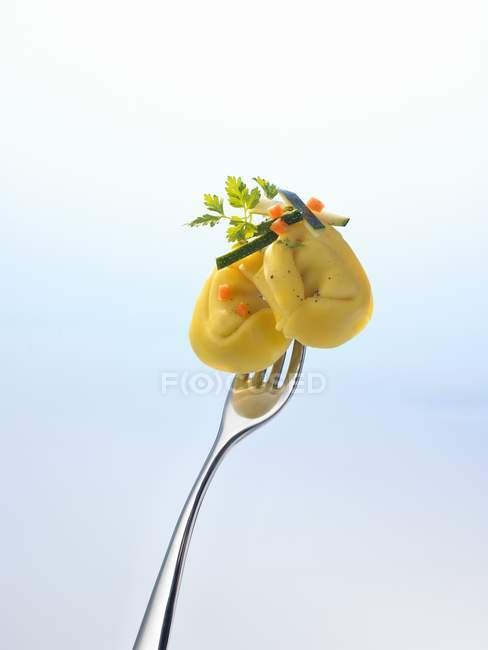 Two tortellini pasta pieces — Stock Photo