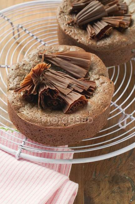 Dos pasteles de chocolate - foto de stock