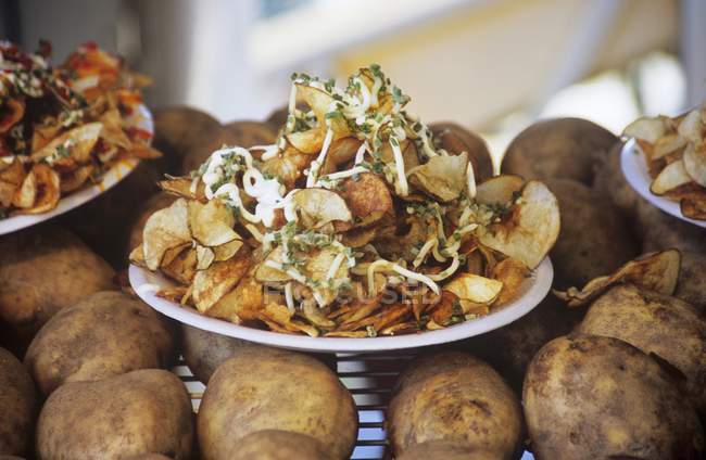 Chapas de batatas fritas fritas — Fotografia de Stock