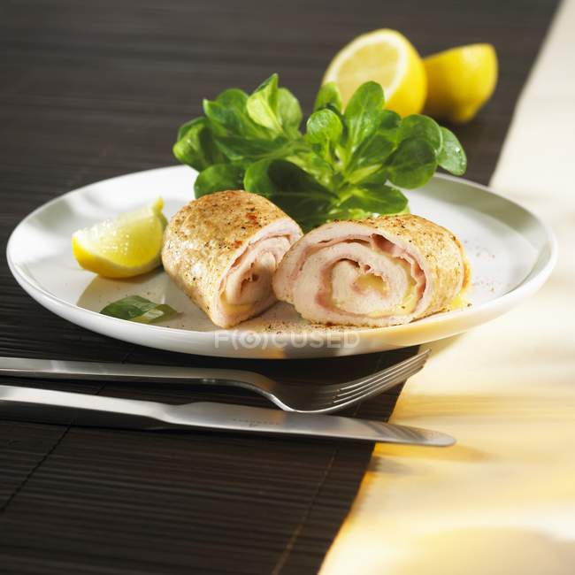 Turkey rolls with ham — Stock Photo