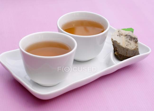 Xícaras de chá verde — Fotografia de Stock