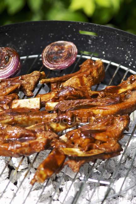 Spare ribs on barbecue — Stock Photo