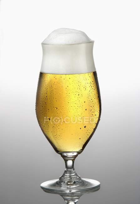 Pils cerveza en vidrio - foto de stock