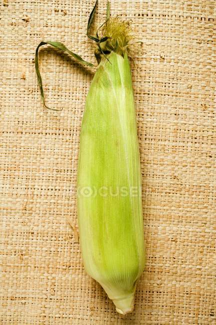 Épi de maïs avec écorces — Photo de stock