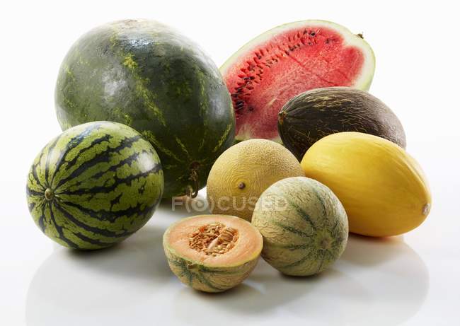 Varios tipos de melones - foto de stock