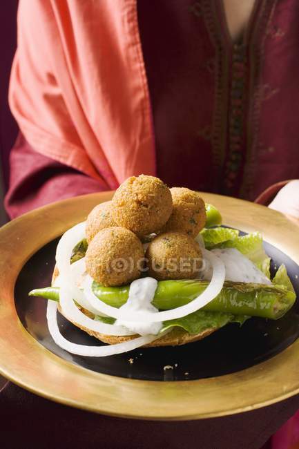 Vassoio di palle di ceci falafel — Foto stock