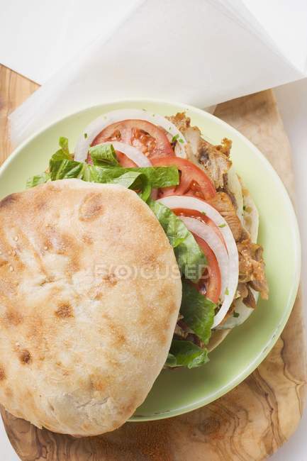 Dner kebab on plate — Stock Photo