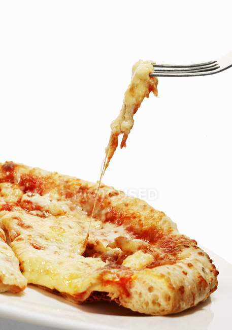 Slice of pizza with cheese — Stock Photo