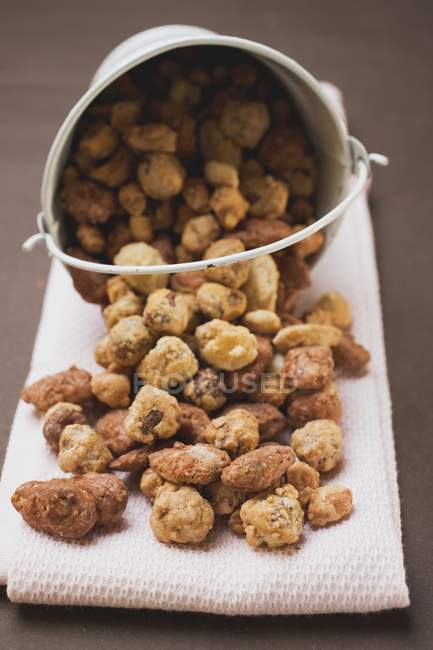 Mixed nuts in bucket — Stock Photo