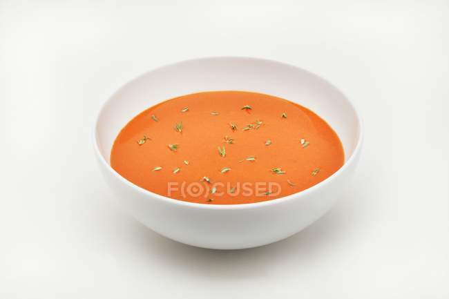 Bowl of Carrot Soup with Tarragon — Stock Photo