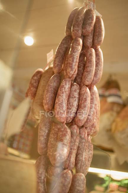 Bunch of raw Sausages — Stock Photo