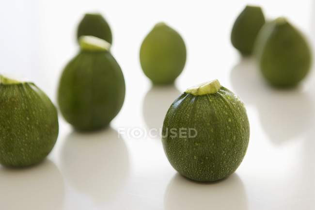 Mini zucchine rotonde verdi — Foto stock