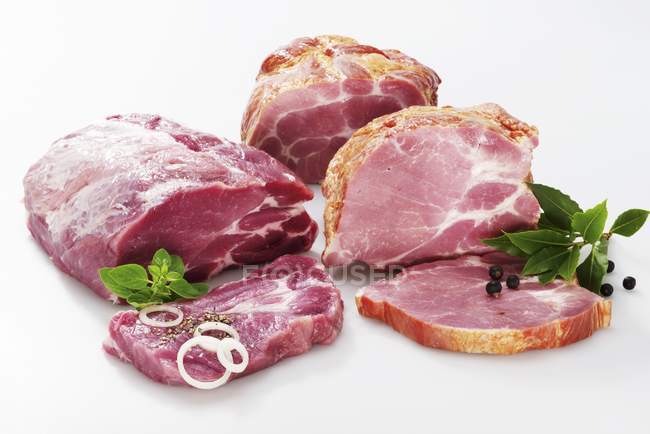 Boneless pork collar steaks — Stock Photo