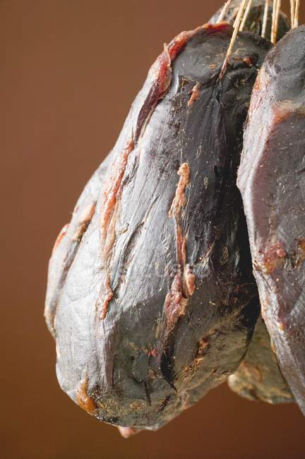 Pieces Smoked venison hams — Stock Photo