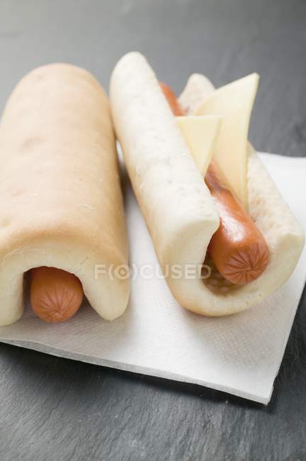 Two hot dogs with cheese — Stock Photo