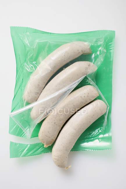 Raw white sausages — Stock Photo