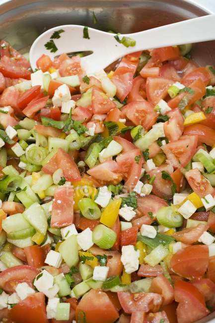 Tomato and pepper salad — Stock Photo