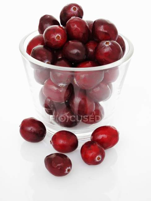 Cranberries in glass bowl — Stock Photo