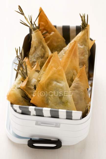 Грецький samosas для picnicover — стокове фото