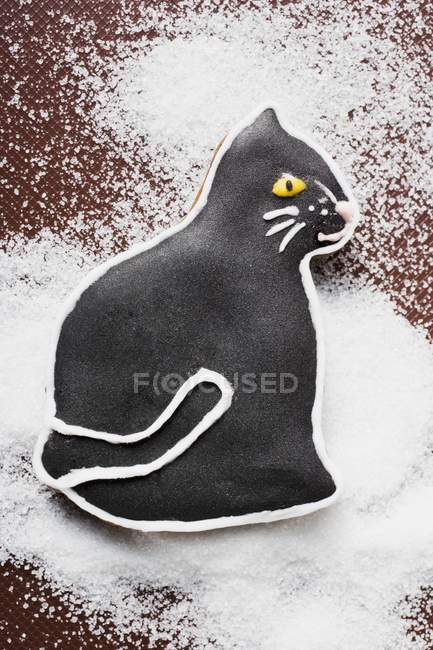 Чорний пряники кішка — стокове фото