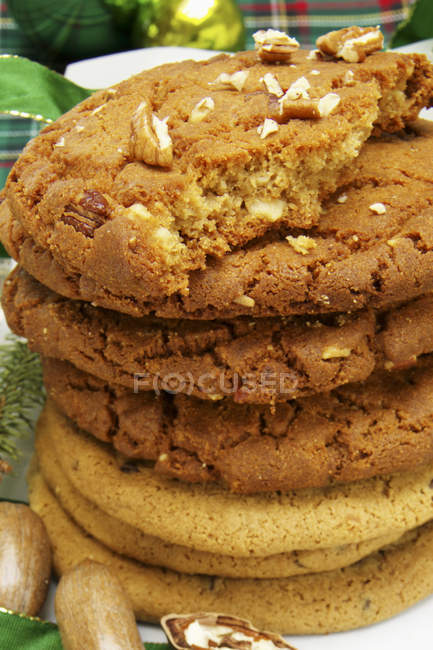 Pile of homemade american cookies — Stock Photo