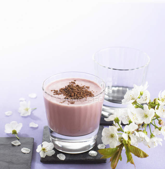 Cherry and chocolate shake — Stock Photo