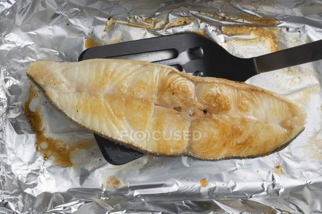 Grilled cod steak — Stock Photo