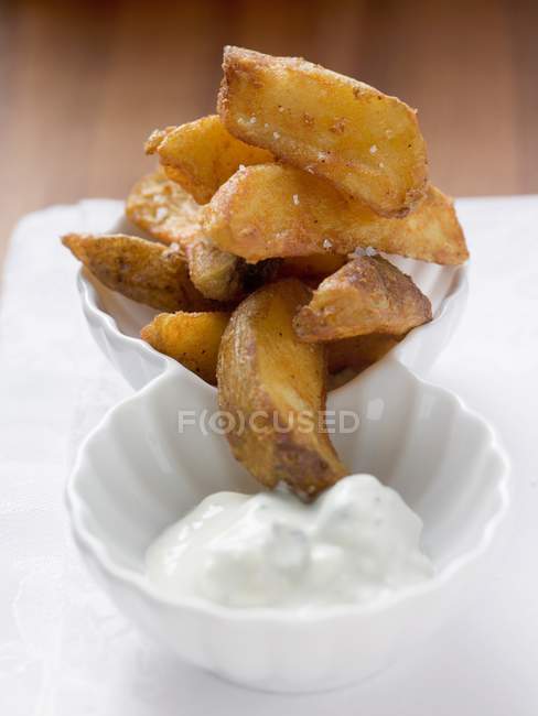 Fried potato wedges — Stock Photo