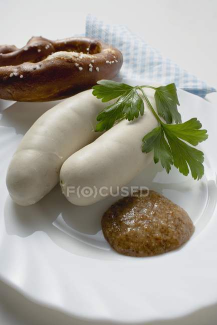 Salsichas brancas Weisswurst — Fotografia de Stock