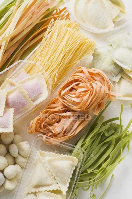 Diverse varianti di Pasta con gnocchi — Foto stock