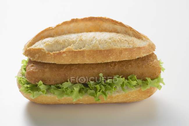 Fisch-Burger mit Salat — Stockfoto