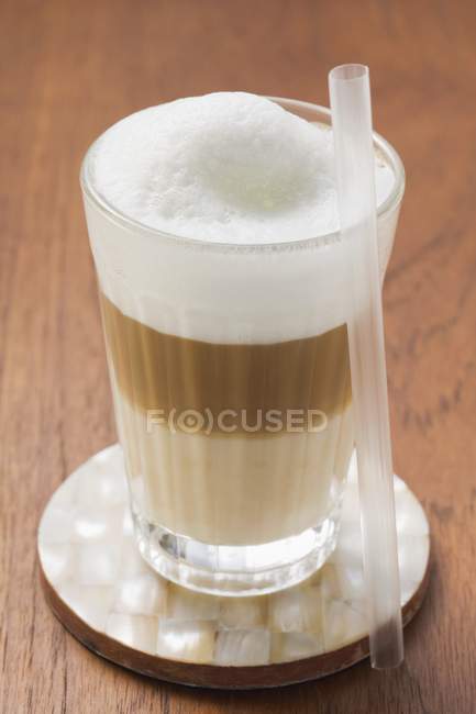 Latte macchiato in glass — Stock Photo