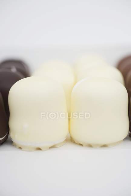 Marshmallow ricoperti di cioccolato — Foto stock