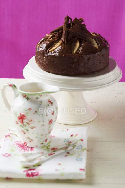 Schokoladenbirnenkuchen — Stockfoto