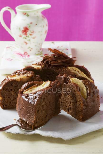 Chocolate pear cake — Stock Photo
