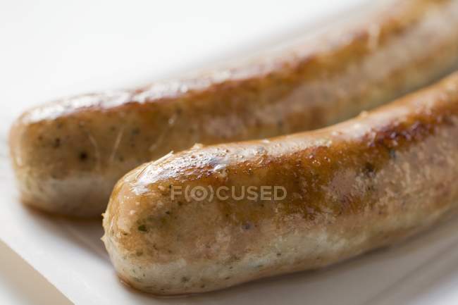 Salsichas bratwursts cozidos — Fotografia de Stock
