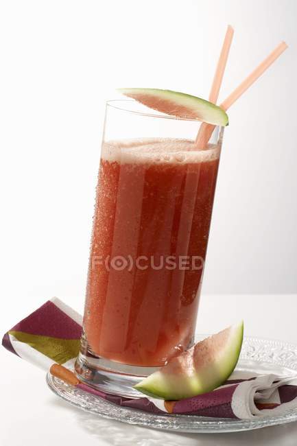 Closeup view of pink melon drink — Stock Photo