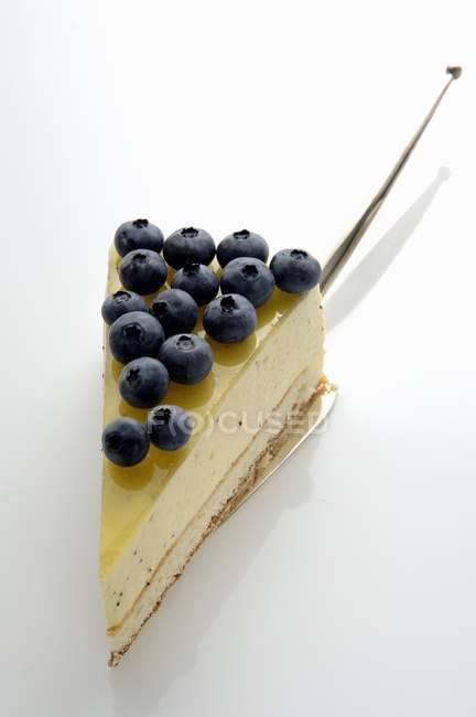 Morceau de gâteau à la crème citron — Photo de stock