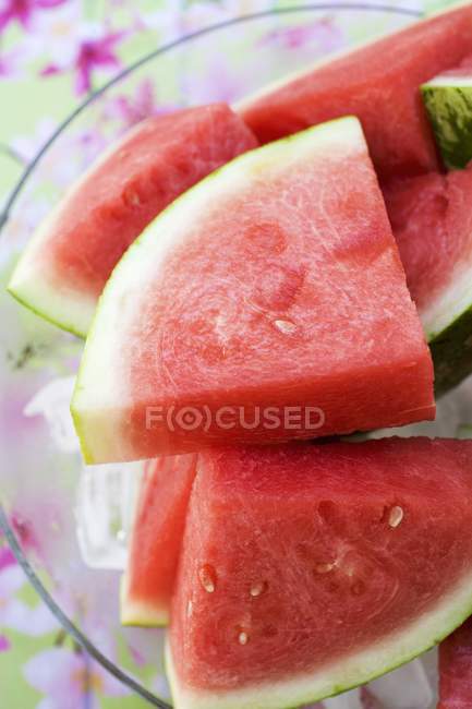 Fresh ripe watermelon wedges — Stock Photo