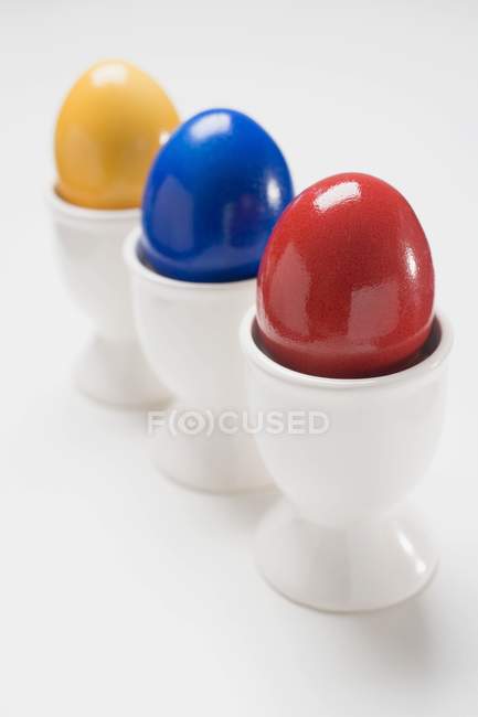 Eggs in egg cups — Stock Photo