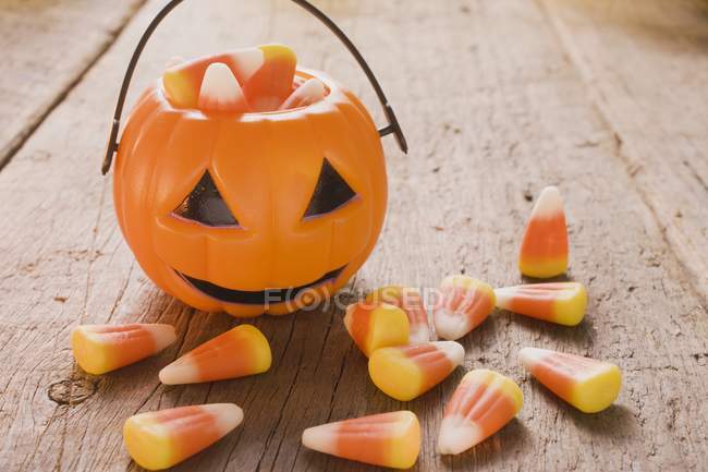 Candy corn for Halloween — Stock Photo