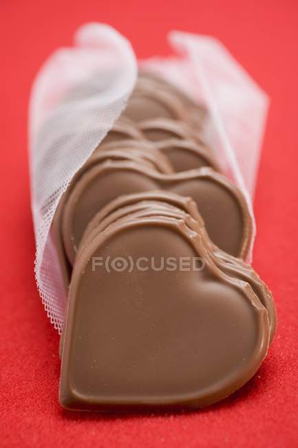 Gestapelte Schokoladenherzen — Stockfoto