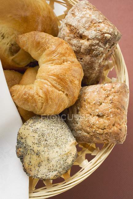 Bread rolls and croissant — Stock Photo
