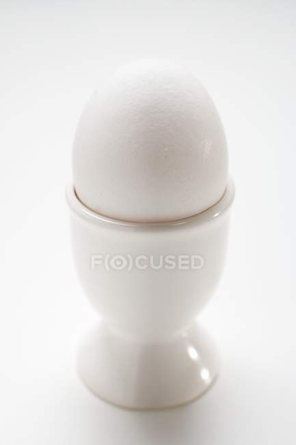 Boiled White egg in egg-cup — Stock Photo