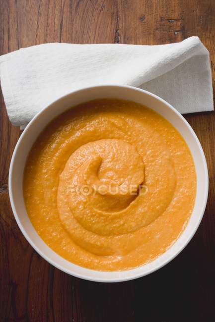 Sweet potato puree in bowl — Stock Photo