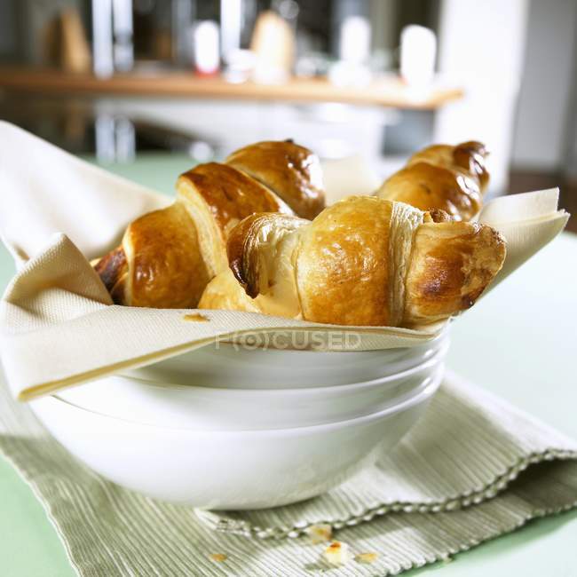 Marzipan croissants on napkin — Stock Photo