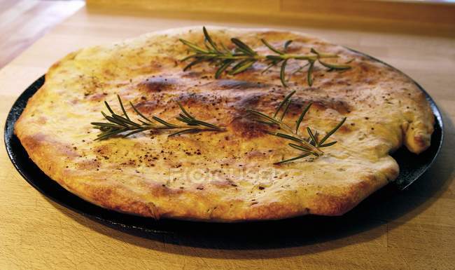 Schiaccata yeasted flatbread — Stock Photo