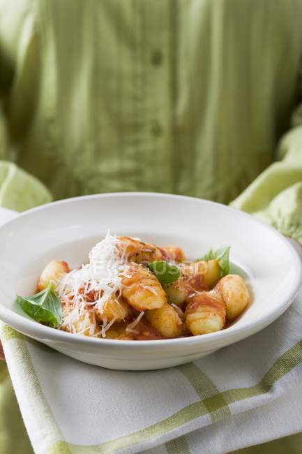 Gnocchi mit Tomatensauce — Stockfoto