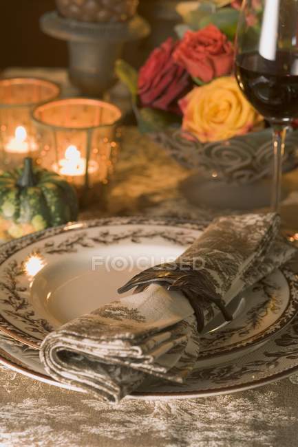 Cadre festif avec décorations pour Thanksgiving — Photo de stock