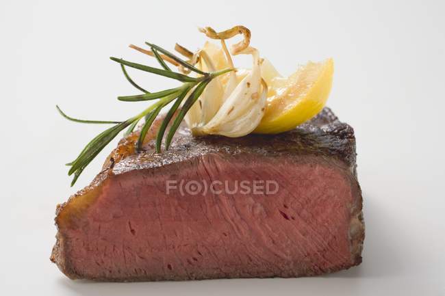 Beef steak on white — Stock Photo